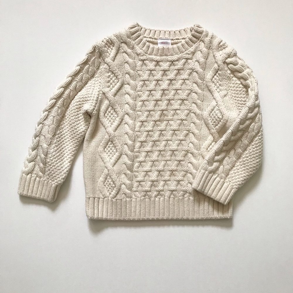 Hanna Andersson Cream Cable Knit Sweater